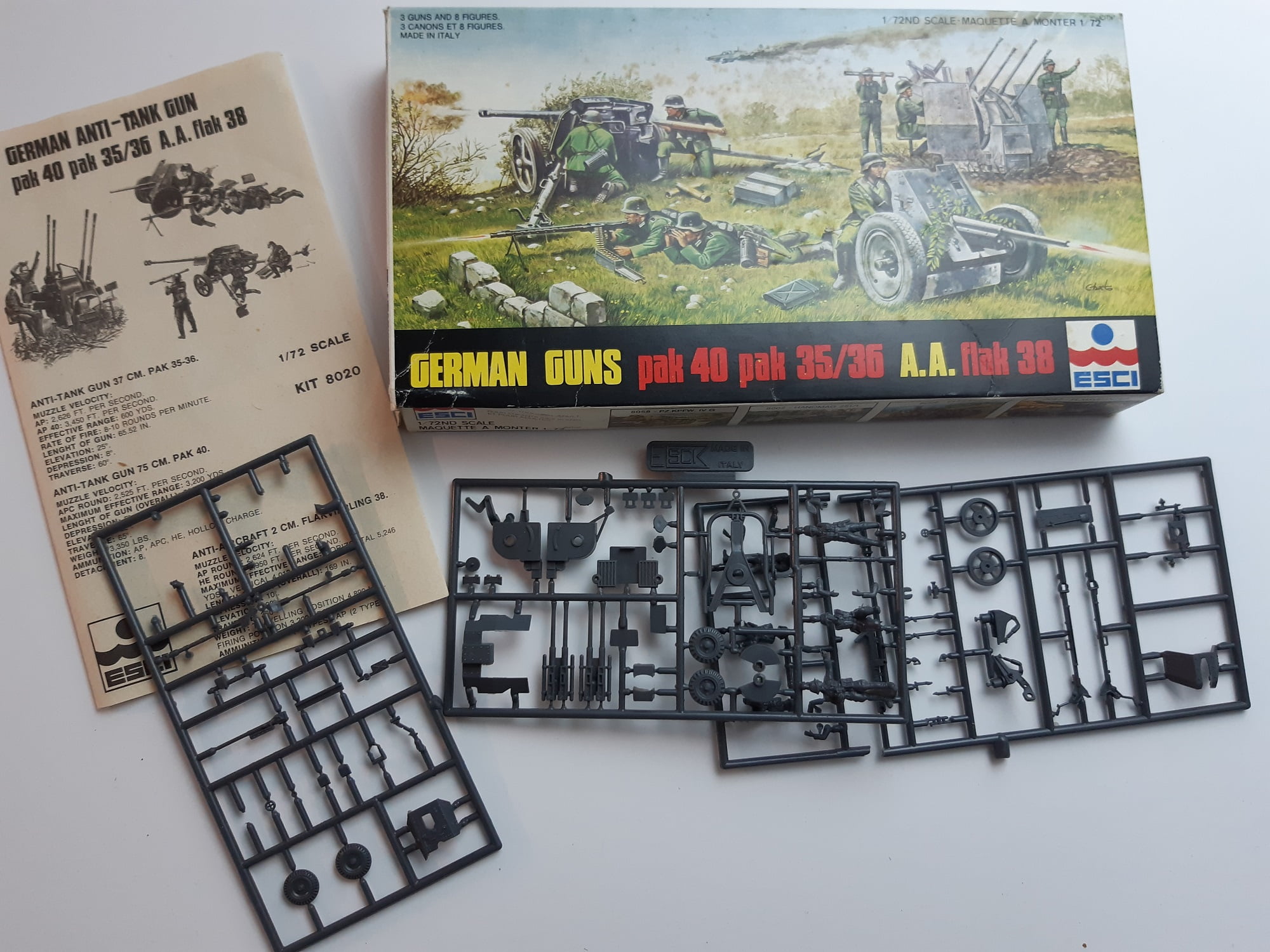 ESCI 1/72 German Guns Pak 40 Pak 35/36 AA Flak 38