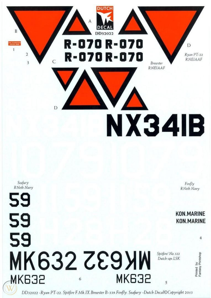 Dutch Decal 1/32 Spitfire F Mk IX LSK LIMITED EDITION
