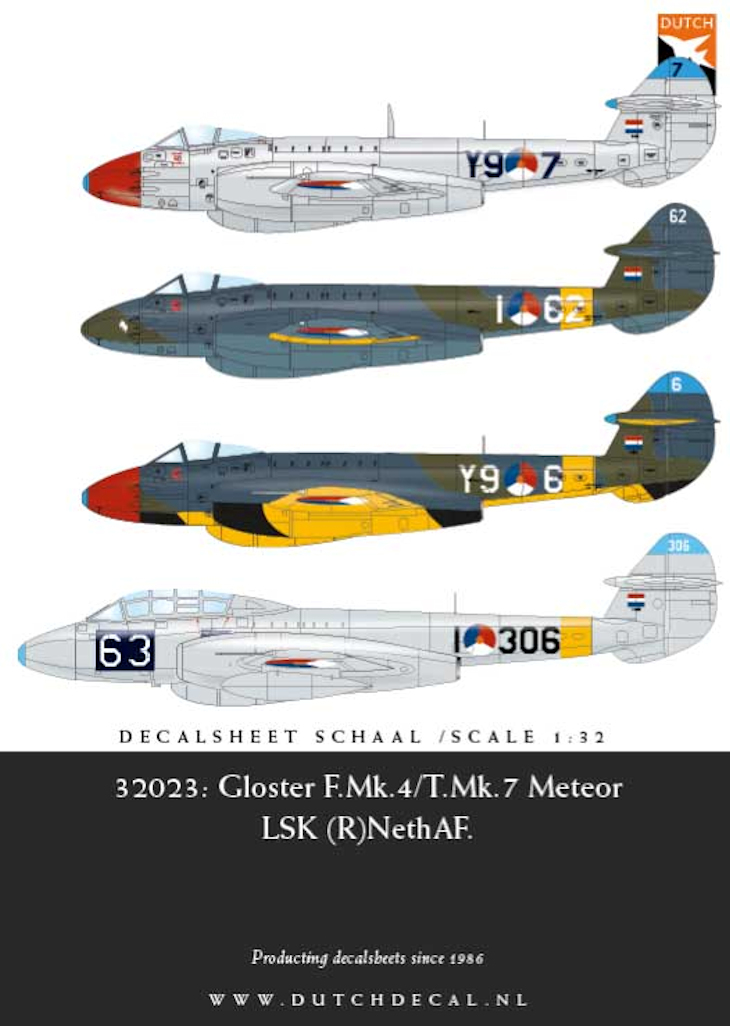 Dutch Decal 1/32 Gloster F Mk 4/T Mk 7 Meteor