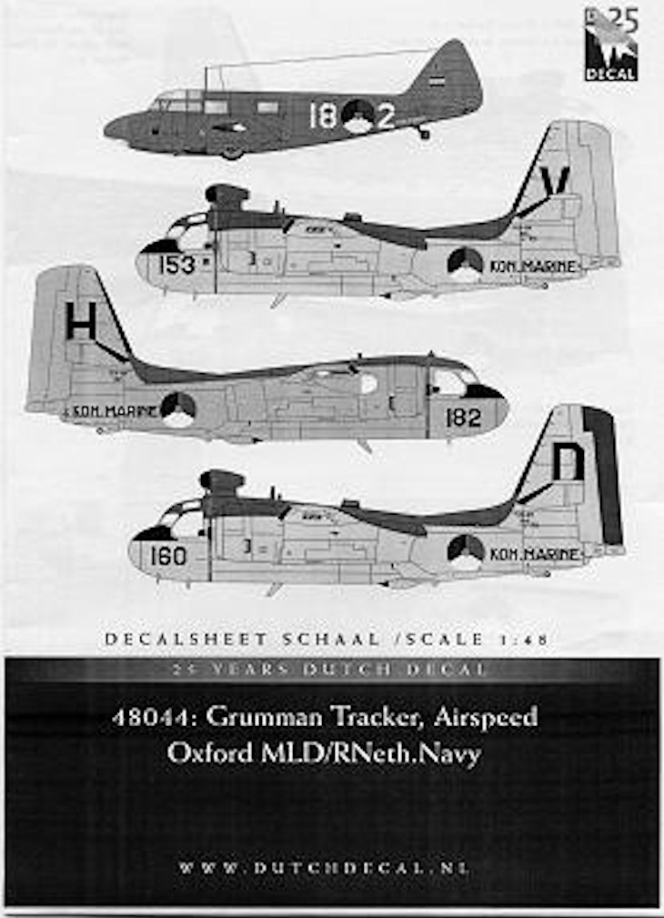 Dutch Decal 1/48 Grumman Tracker Airspeed Oxford
