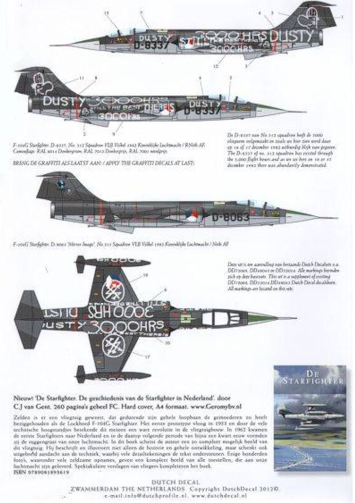 Dutch Decal 1/48 F-104G Starfighter Graffiti Klu/RNethAF