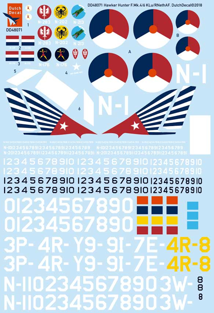 Dutch Decal 1/48 Fokker built F Mk 4/6 Hunter