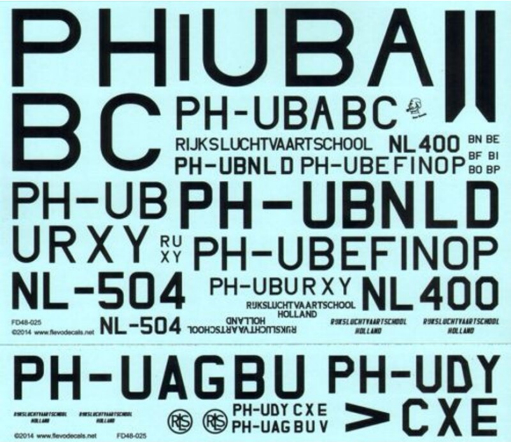 Flevo Decals 1/48 Rijksluchtvaartschool 1946 1954