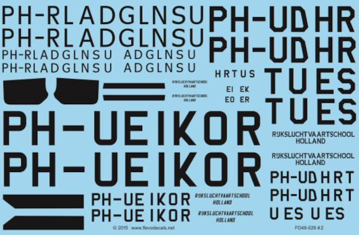 Flevo Decals 1/48 Rijksluchtvaartschool 1955 1978