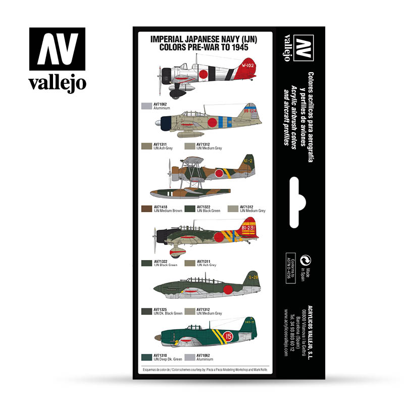 Vallejo AW Imperial Japanese Navy IJN colors pre-war to 1945