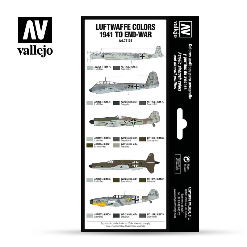 Vallejo AW Luftwaffe colors 1941 to end war