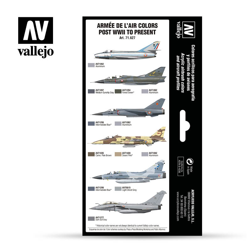 Vallejo AW Armee de l Air Colors post WWII to present