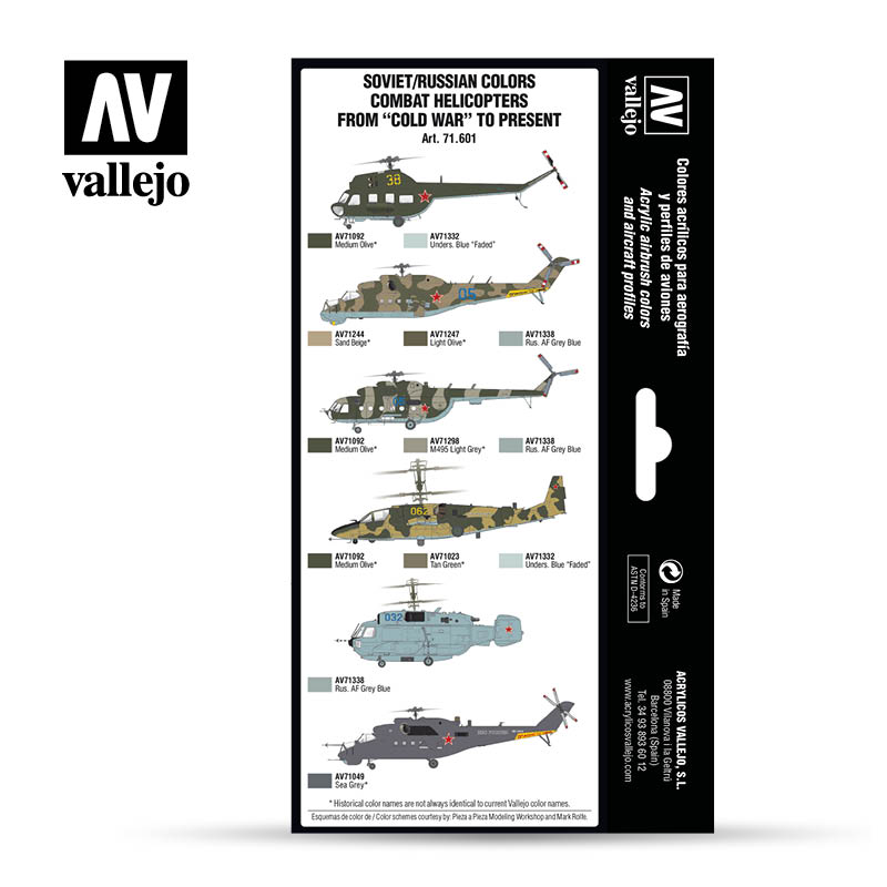 Vallejo AW Soviet/Russian Colors Combat Helicopters post WWII to present