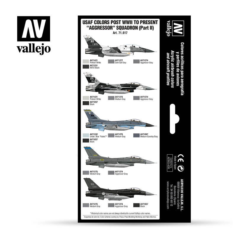 Vallejo AW USAF colors post WWII to present Aggressor Squadron Part II