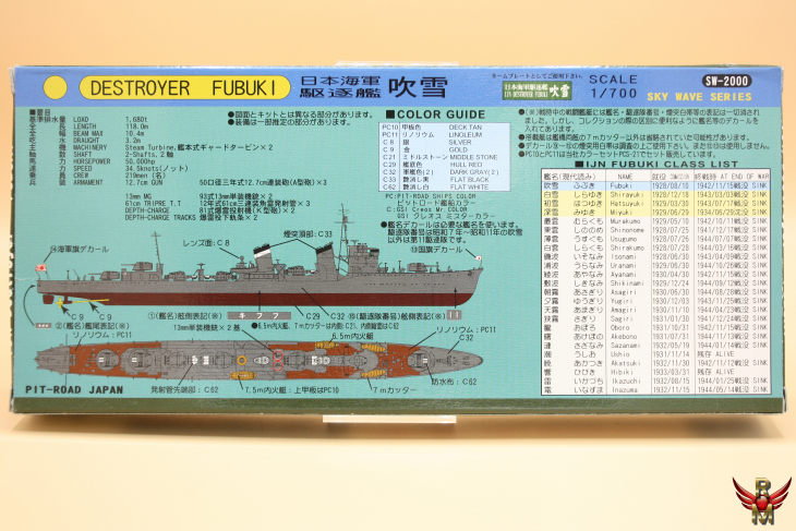 Skywave Pit Road 1/700 IJN Fubuki Class Destroyer Fubuki