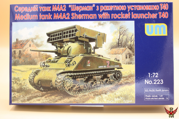 Uni Models 1/72 US Medium Tank M4A2 Sherman with rocket launcher T40