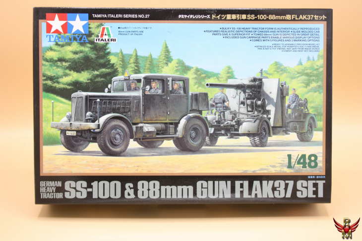 Tamiya 1/48 German Heavy Tractor SS-100 & 88mm Gun Flak 37 set