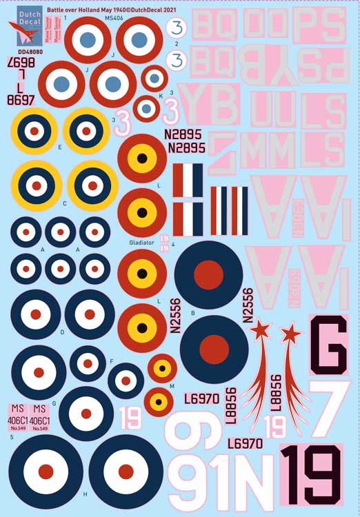 Dutch Decal 1/48 Battle over Holland May 1940 Allied support