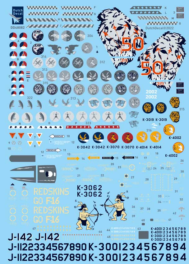 Dutch Decal 1/48 NF-5 A/B F-16 A/B Grey Jets Part 2 KLu Royal Netherlands Air Force