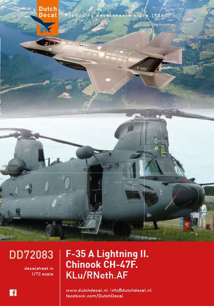 Dutch Decal 1/72 F-35A Lightning II Chinook CH-47F KLu RNethAF