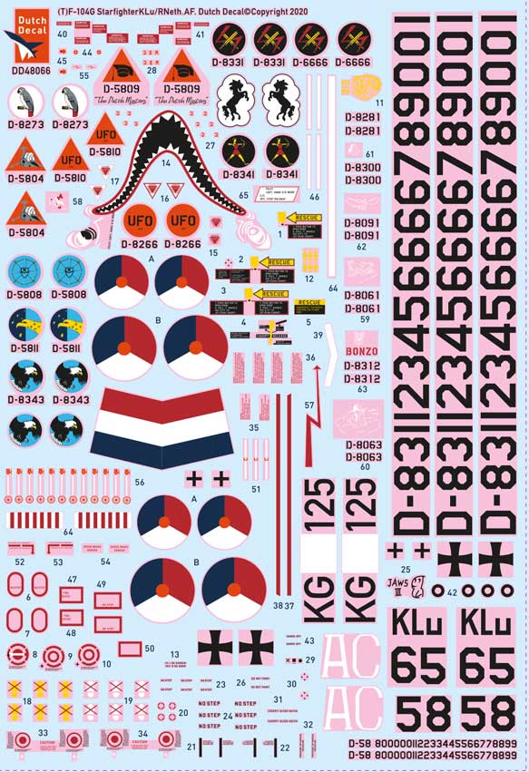 Dutch Decal 1/48 T F-104G Starfighter KLu Netherlands Air Force