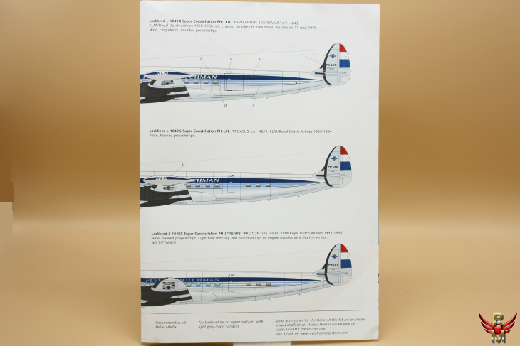 Dutch Decal 1/72 KLM Super Constellation PH-LKS PH-LKE PH-LKN