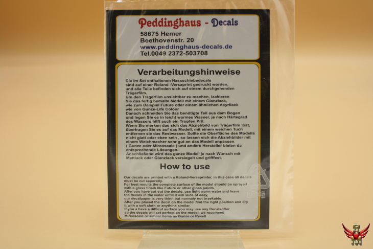 Peddinghaus Decals 1/72 Deutsche Nachschubkisten Beschriftungen