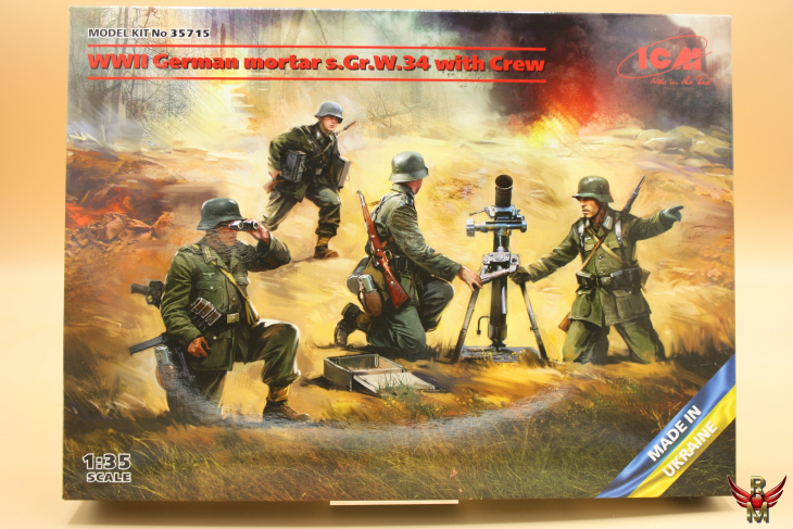 ICM 1/35 WWII German mortar s GR W 34 with Crew