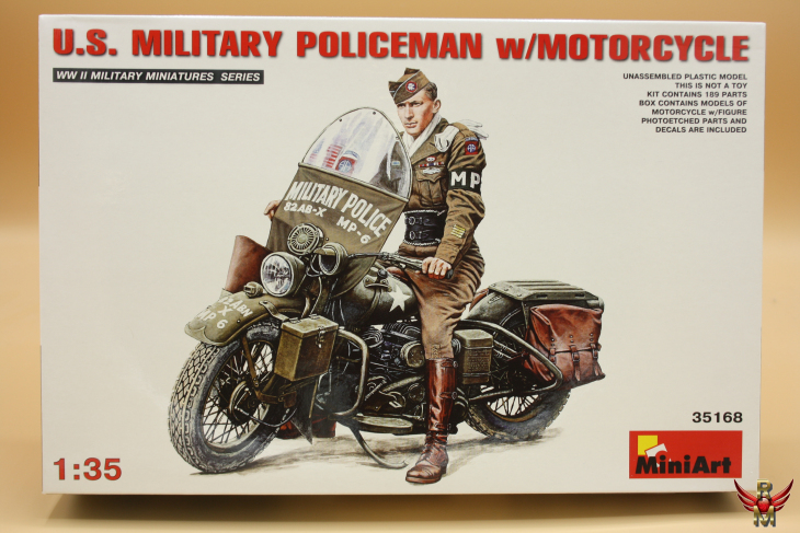 MiniArt 1/35 US Military Policeman with Motorcycle