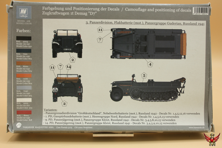 MK72 1/72 Zugkraftwagen 1t Sd Kfz 10 Demag Typ D7