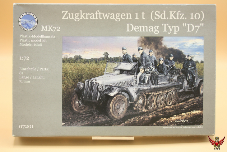 MK72 1/72 Zugkraftwagen 1t Sd Kfz 10 Demag Typ D7
