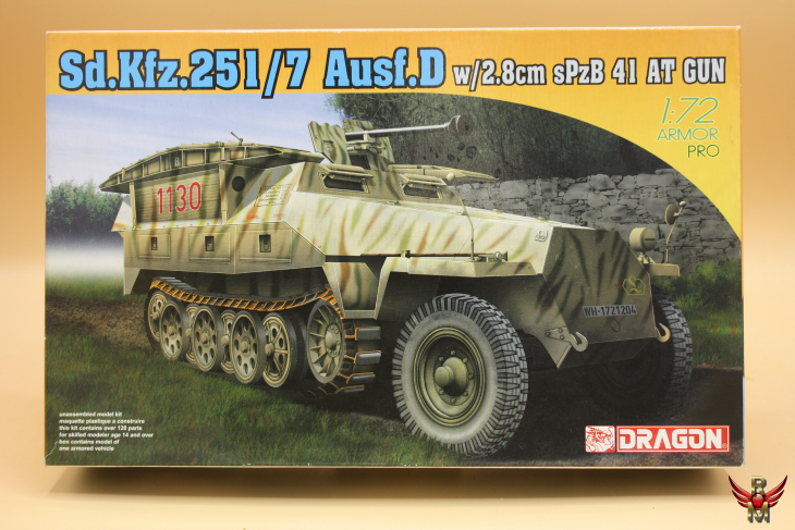 Dragon 1/72 German Sd Kfz 251/7 Ausf D with 28mm sPzB 41 AT Gun