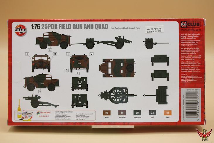 Airfix 1/76 25 PDR Field Gun and Quad