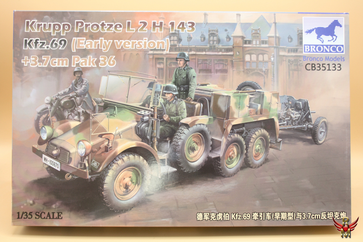 Bronco Models 1/35 Krupp Protze L2 H 143 Kfz 69 with 37 mm Pak 36 Early version