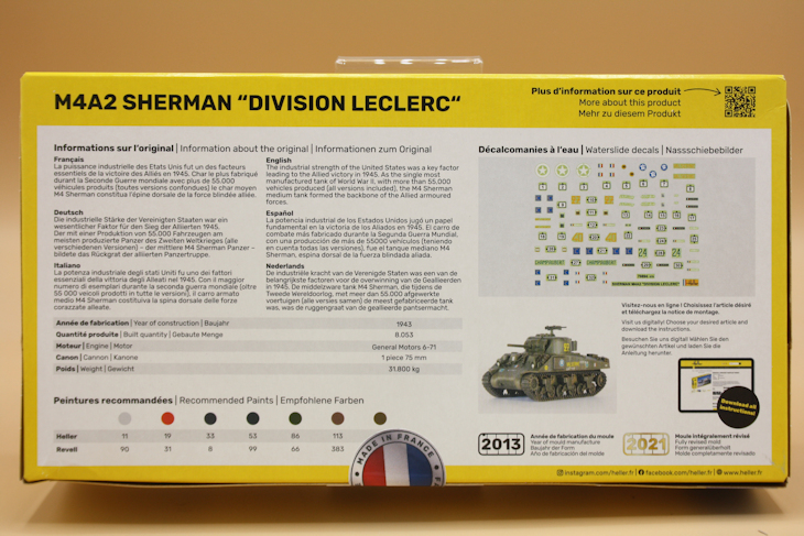 Heller 1/72 M4A2 Sherman Division Leclerc