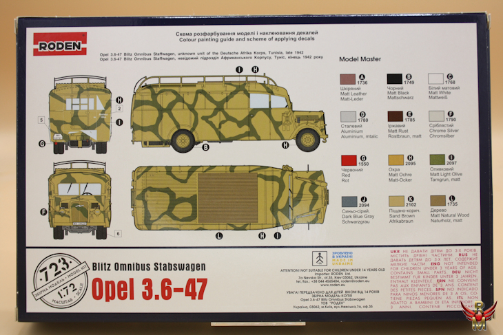 Roden 1/72 Opel 3 6-47 Blitz Omnibus Stabswagen