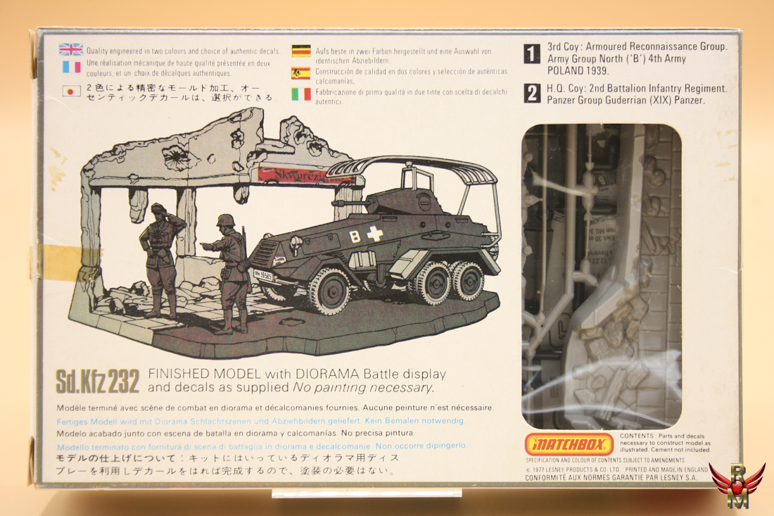 Matchbox 1/76 Sd Kfz 232 Armoured Radio Car
