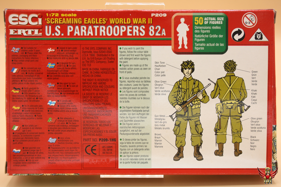 ESCI ERTL 1/72 Screaming Eagles World War II US Paratroopers 82A