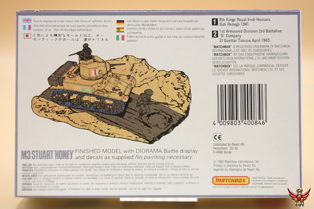 Matchbox 1/76 Stuart M3A1 Honey