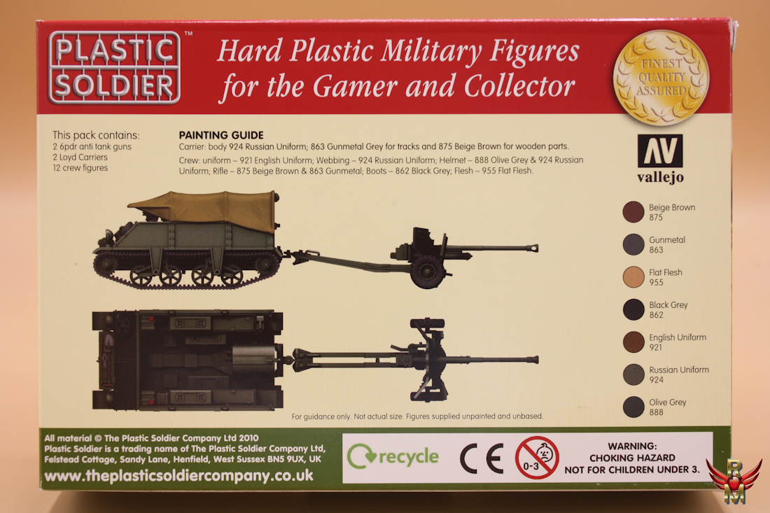 Plastic Soldier 1/72 British 6 Pdr anti tank gun and Loyd Carrier tow