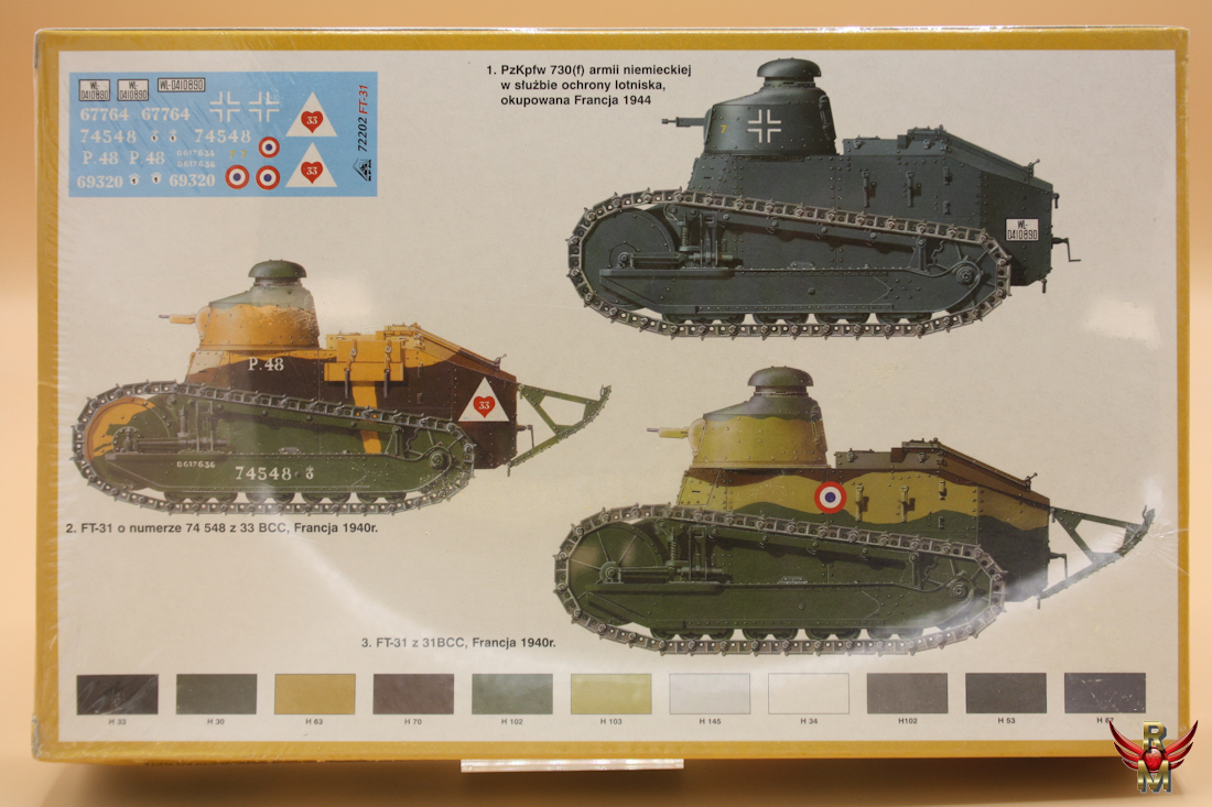 RPM 1/72 Char FT modifié 31 Pz Kpfw 730 f