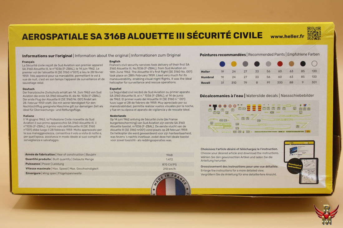 Heller 1/72 Alouette III Sécurité Civile