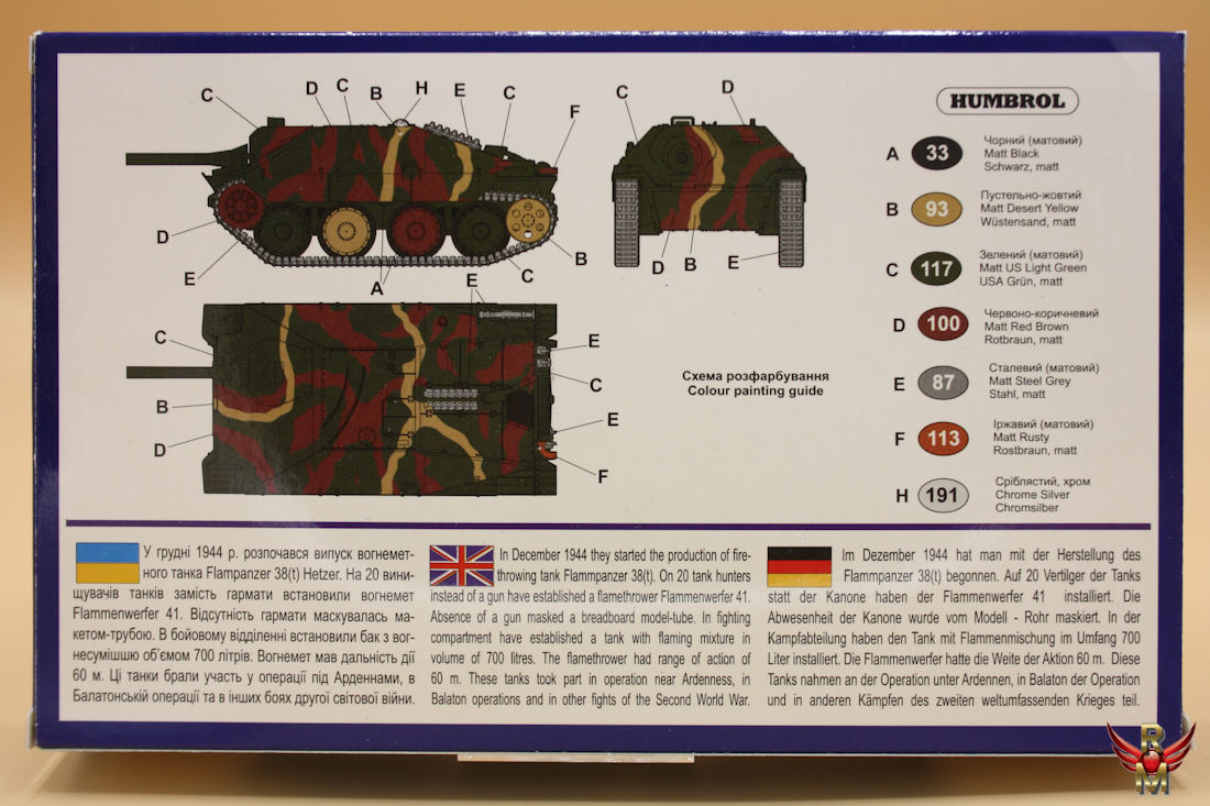 Uni Models 1/72 Fire throwing tank Flammpanzer 38t Hetzer