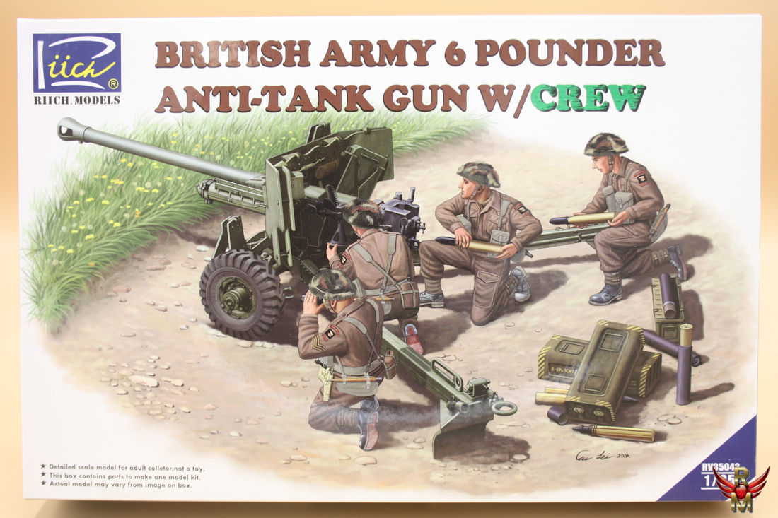 Riich Models 1/35 British Army 6 Pounder Anti Tank Gun with Crew