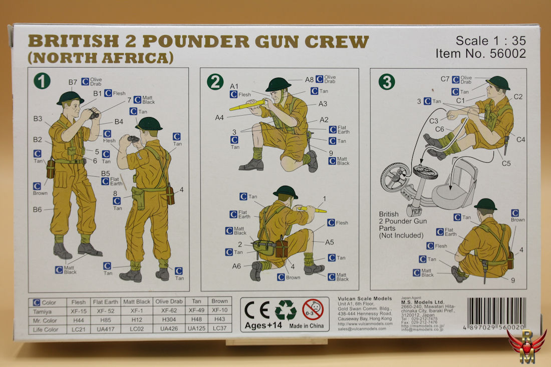 Vulcan Scale Models 1/35 British 2 Pounder Gun Crew North Africa
