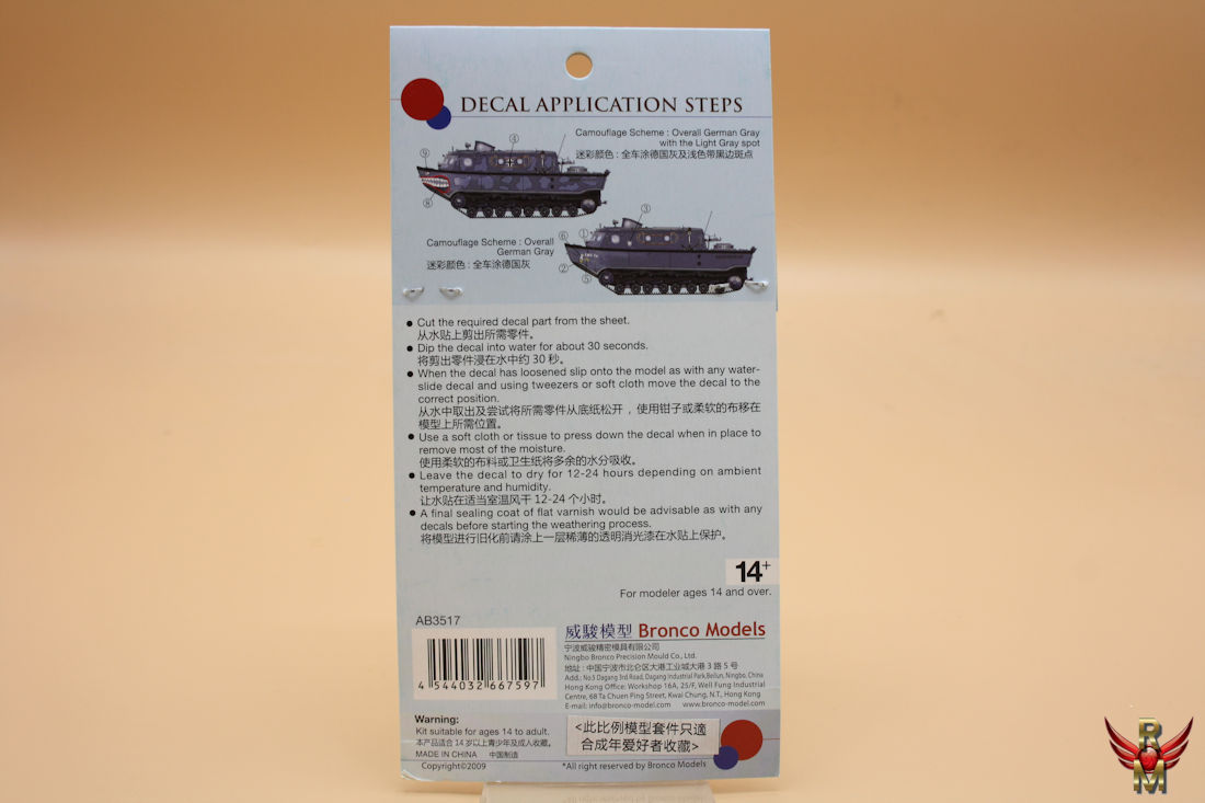 Bronco Models 1/35 Special Marking Decals for LWS Mid Production