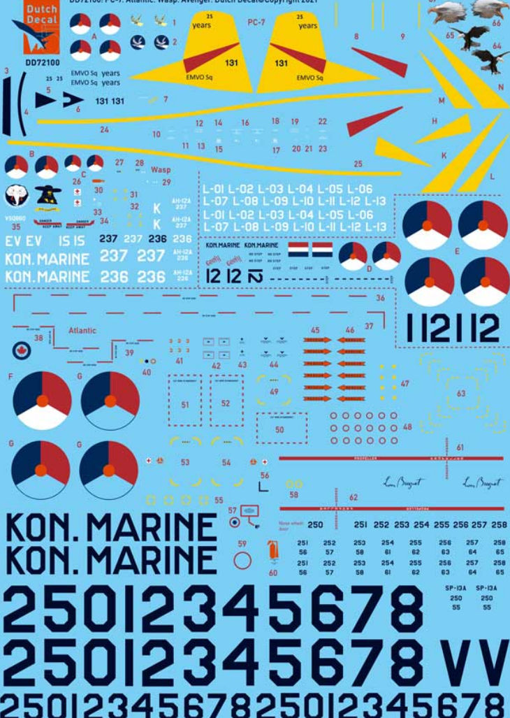 Dutch Decal 1/72 Atlantic Wasp Avenger Pilatus PC-7
