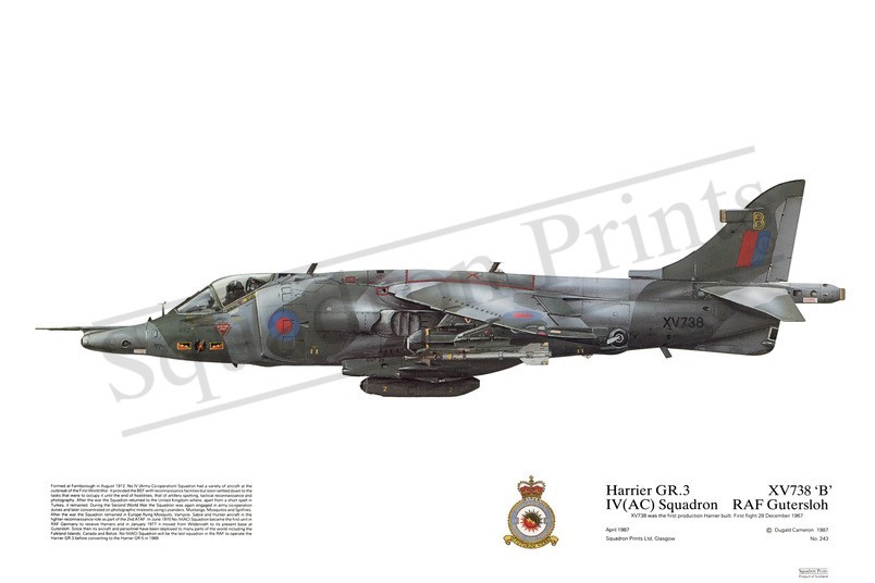 Squadron Prints Harrier GR3 Great Britain