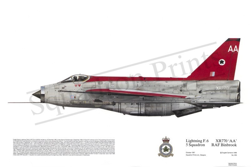 Squadron Prints Lightning F6 Great Britain