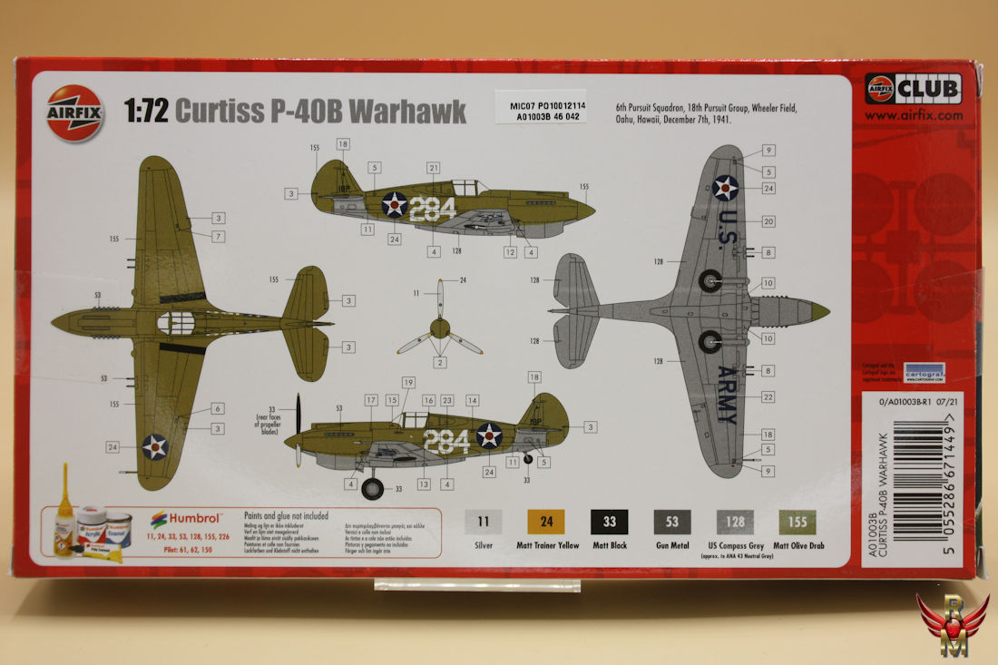Airfix 1/72 Curtiss P-40B Warhawk