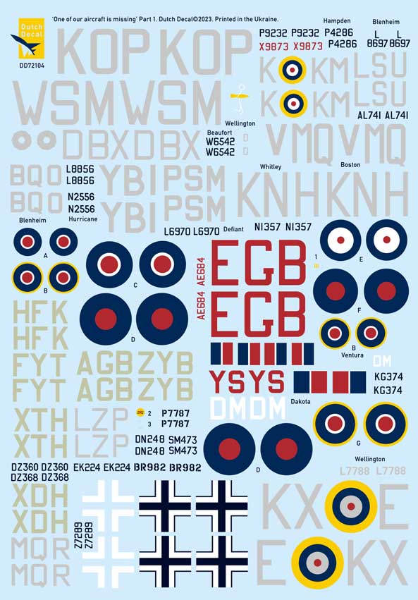 Dutch Decal 1/72 One of our aircraft is missing
