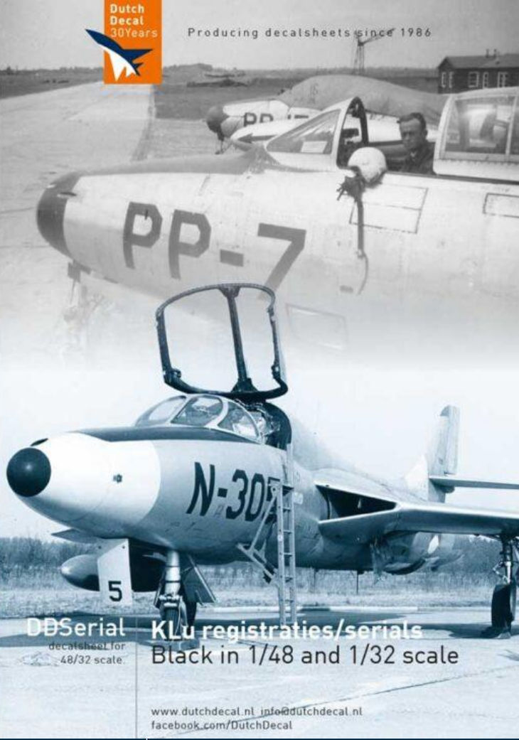 Dutch Decal 1/48 1/32 Klu Registraties/Serials Black