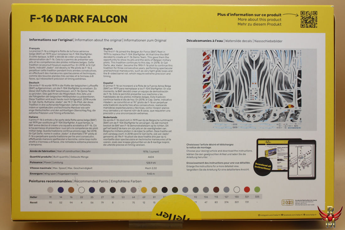 Heller 1/48 F-16 Dark Falcon Belgian Air Force