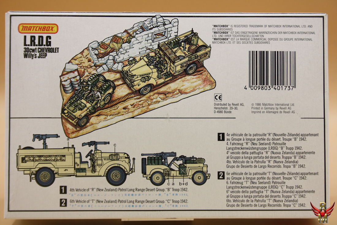 Matchbox 1/76 LRDG 30cwt Chevrolet and Willys Jeep