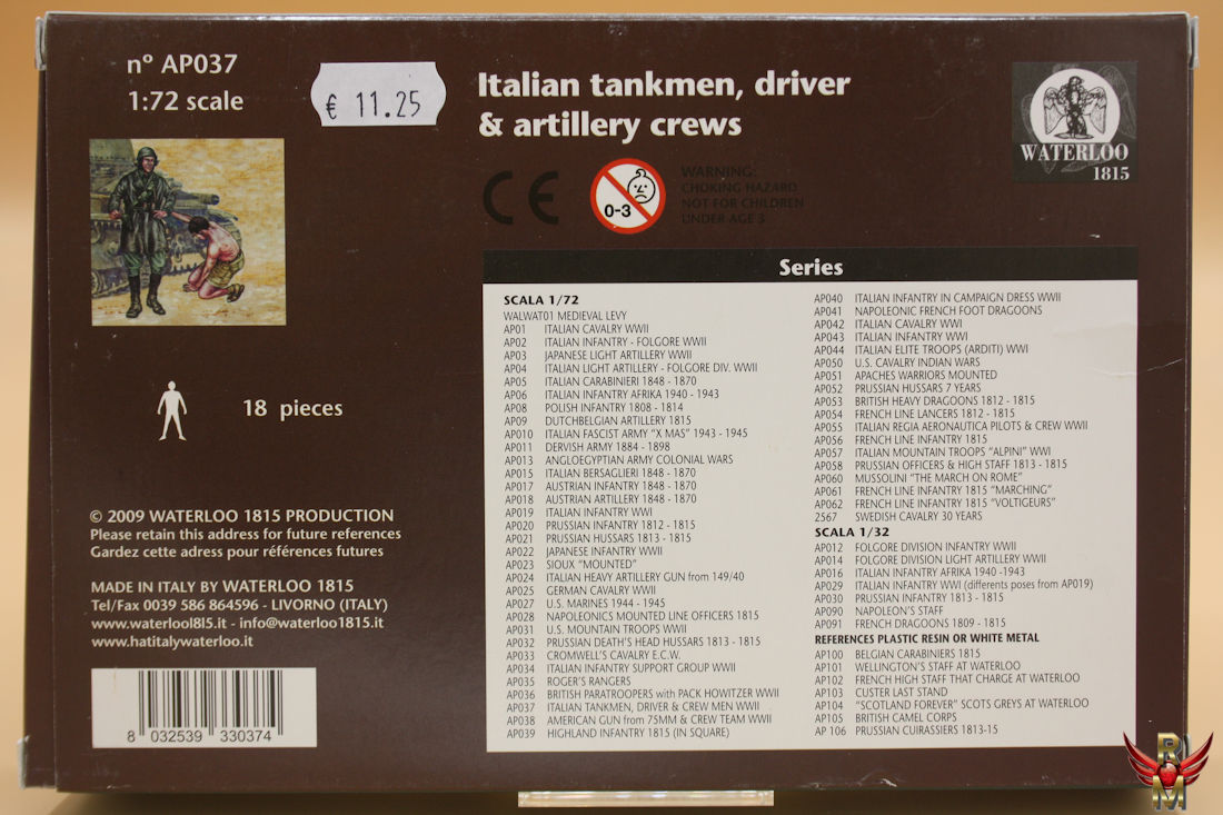 Waterloo1815 Italian Tank- Vehicle and Artillery Crews